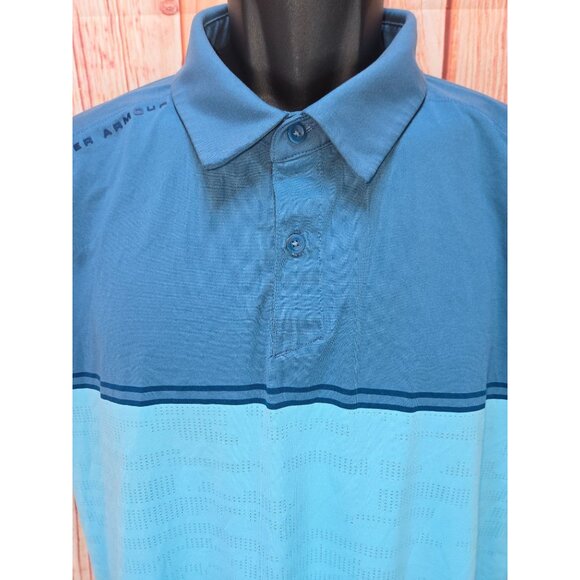 Under Armour Mens Polo XL Loose HeatGear Blue - Picture 3 of 8